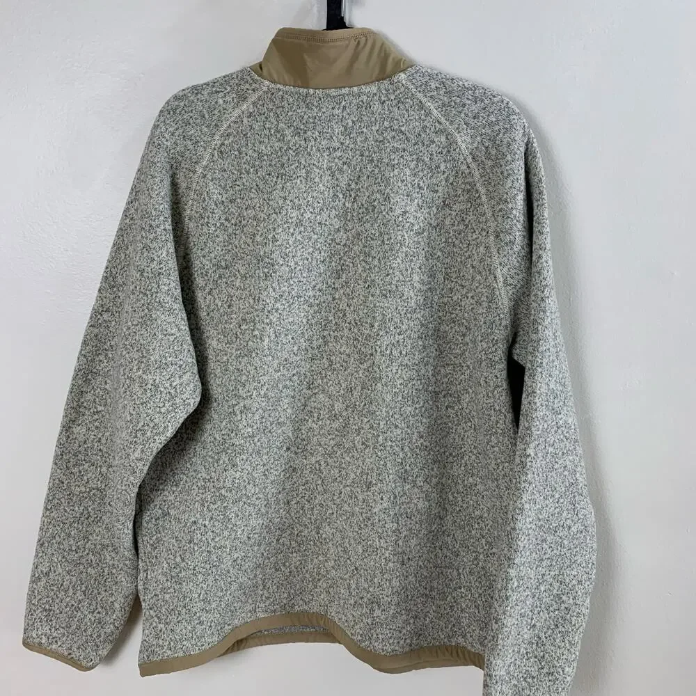 The North Face 1/4 Zip Sweater Fleece Mens Large Beige Tan Pullover Size Large